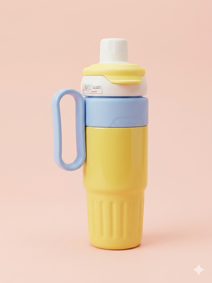 Pastel Insulated Travel Mug with Handle & Flip Straw Lid – 750ml