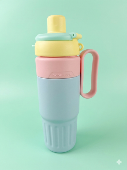 Pastel Insulated Travel Mug with Handle & Flip Straw Lid – 750ml