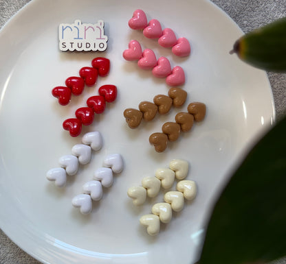 Mini Heart Hair Clips Set – Glossy Finish | Cute Everyday Styling