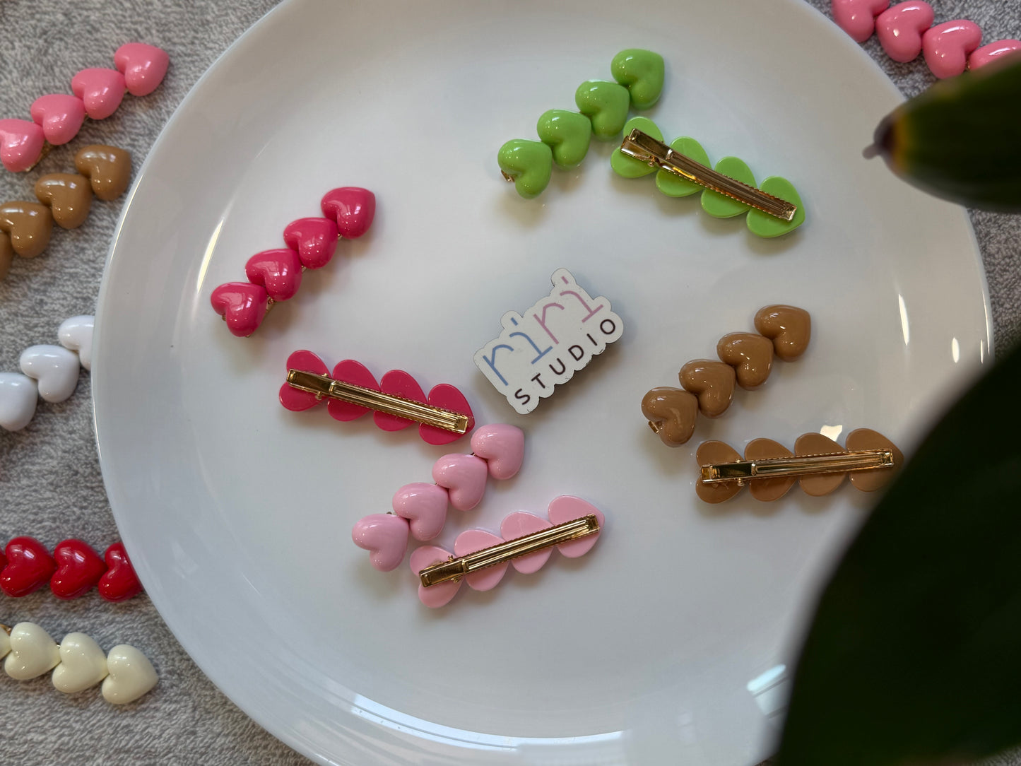 Mini Heart Hair Clips Set – Glossy Finish | Cute Everyday Styling