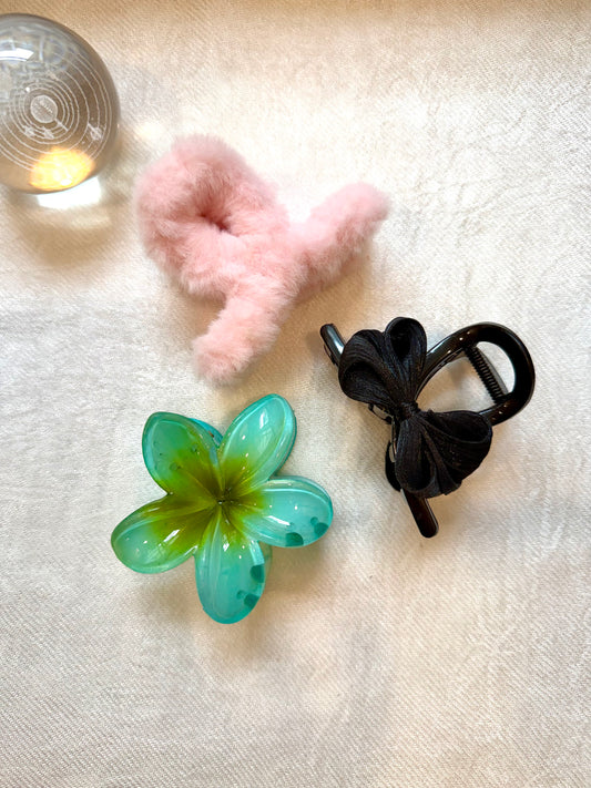 Soft Glam Hair Claw Clip - Combo (3 Pcs)